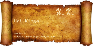 Uri Kinga névjegykártya